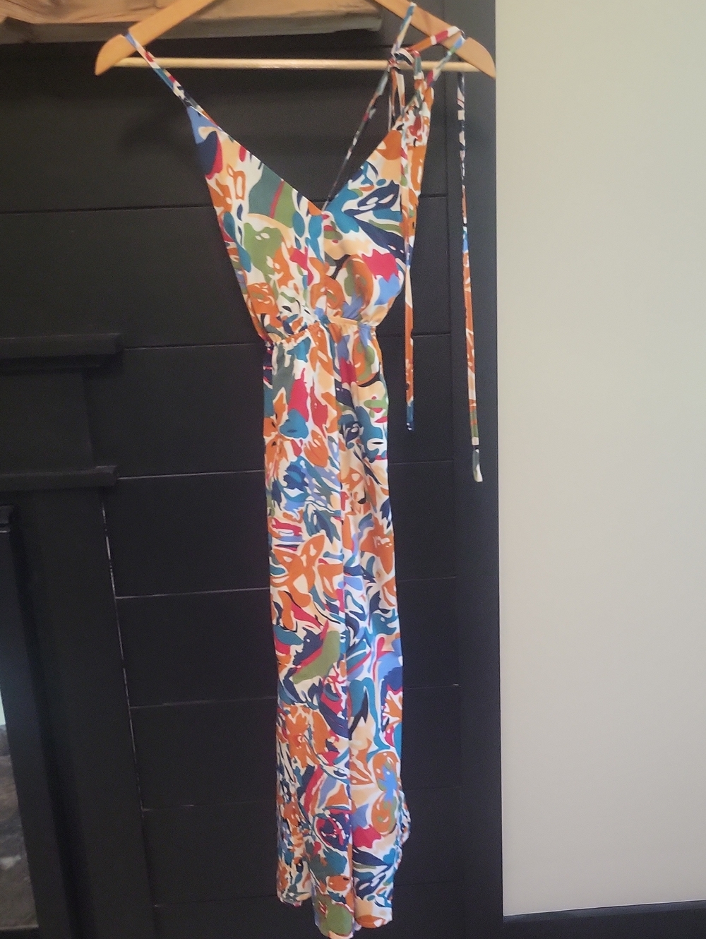 Multi-Color Abstract Print Maxi Dress